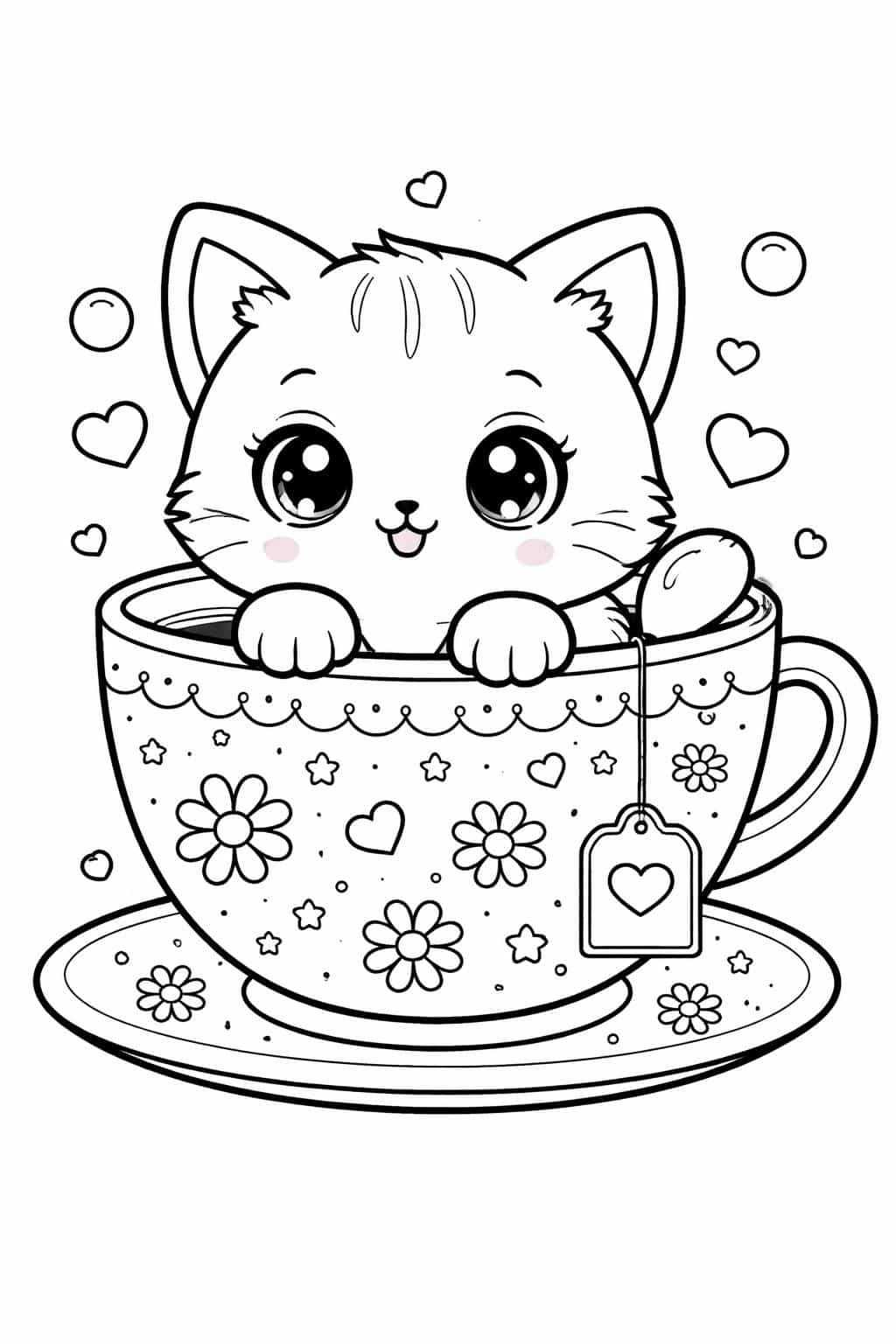 1. kawaii cat coloring pages | 15 adorable printable kitten designs | fun creative activity
