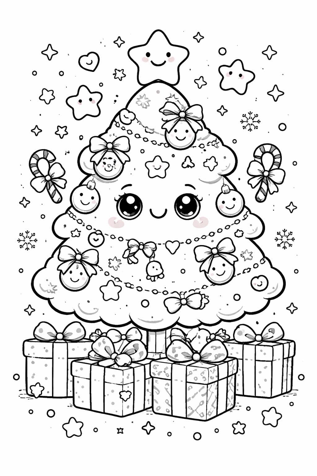kawaii Christmas coloring pages | adorable festive designs | fun coloring collection