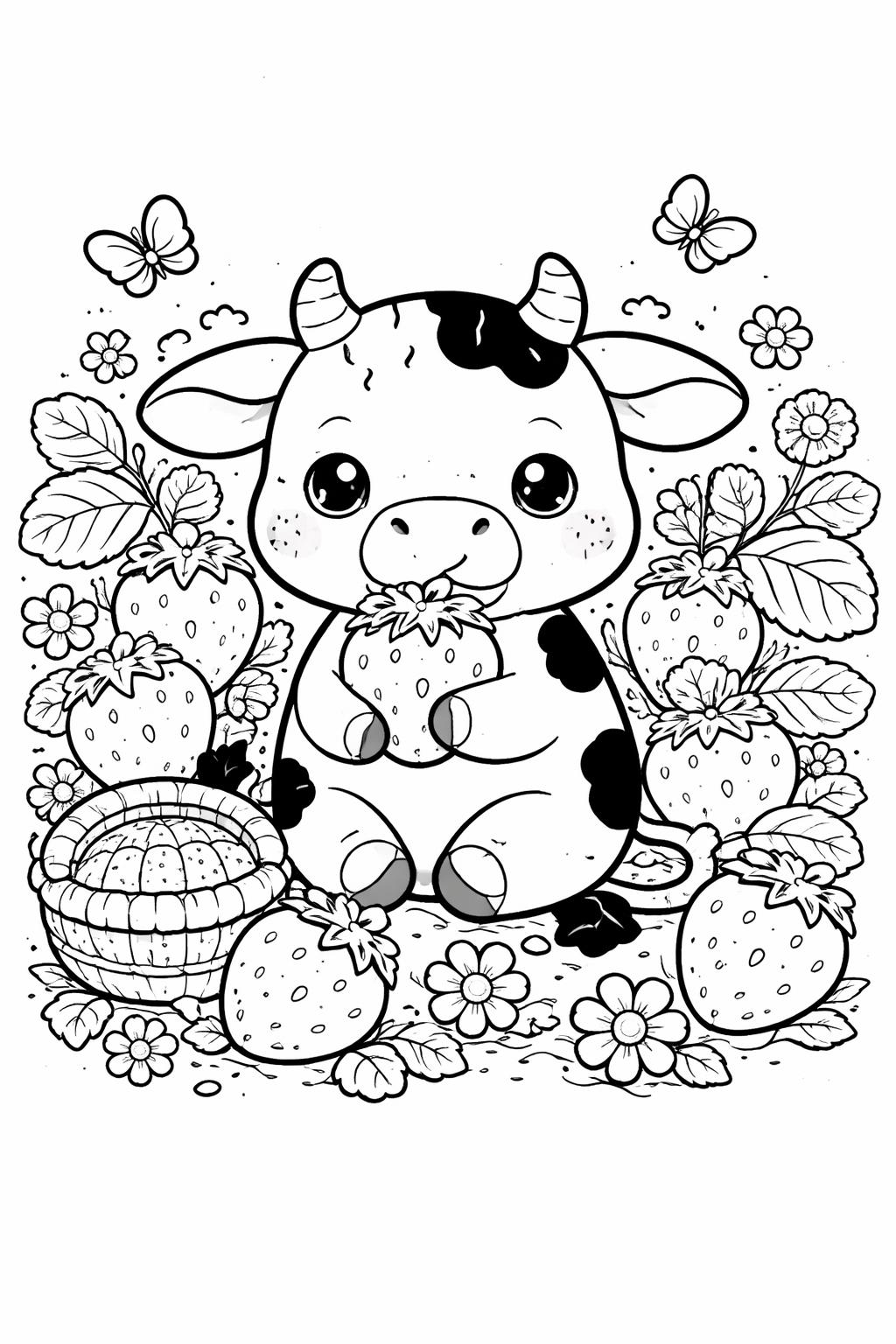 kawaii cow coloring pages | 15 adorable cow designs | cute printable farm animal collection