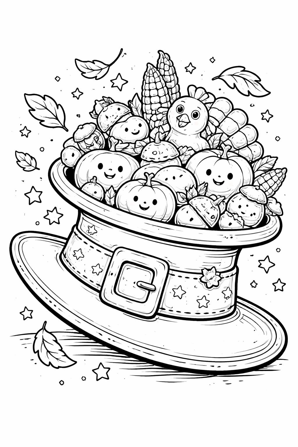 kawaii pumpkin coloring page | cheerful autumn pumpkin | festive coloring sheet