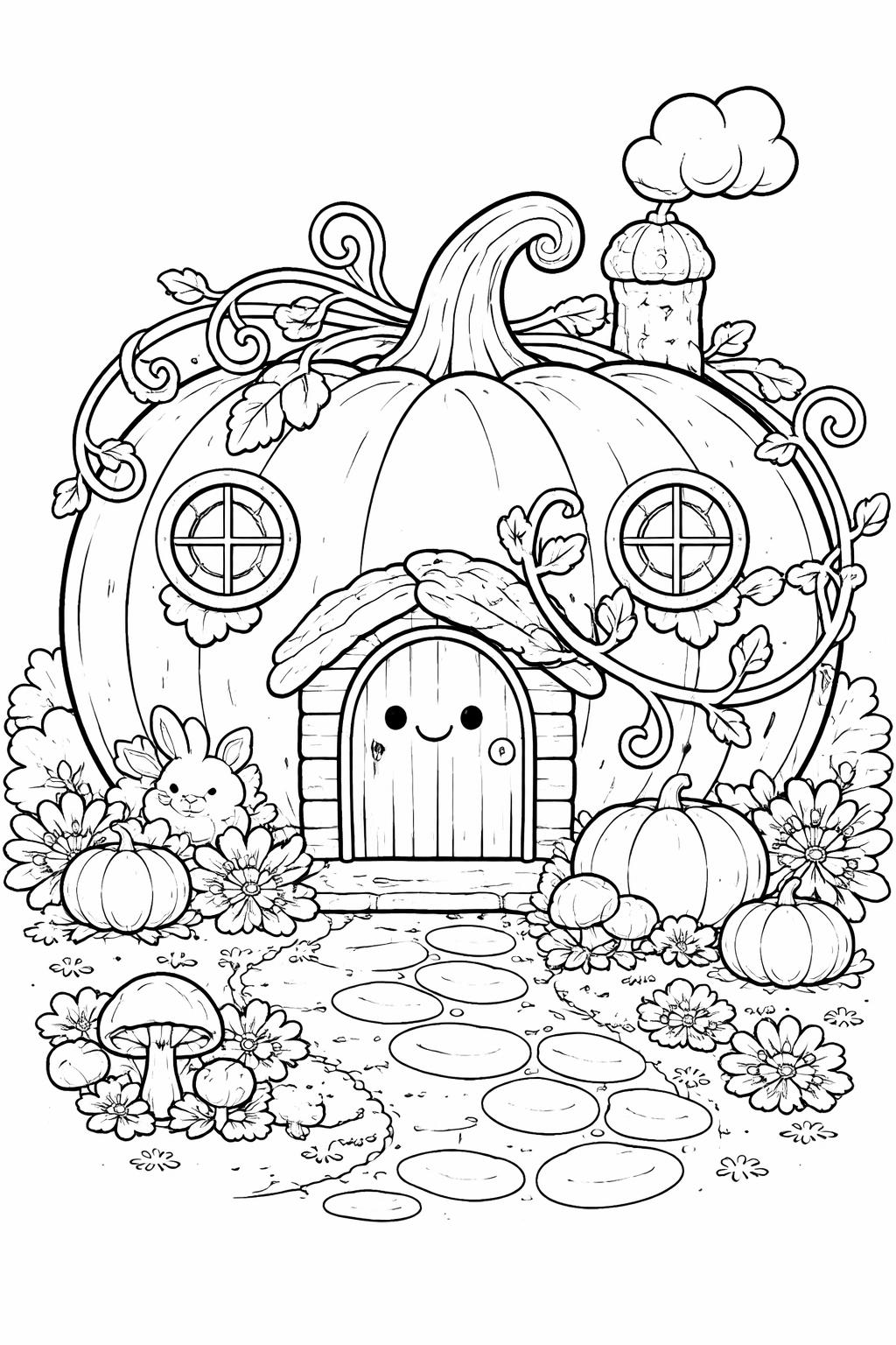 kawaii cranberry pie coloring page | sweet festive dessert | Thanksgiving printable activity