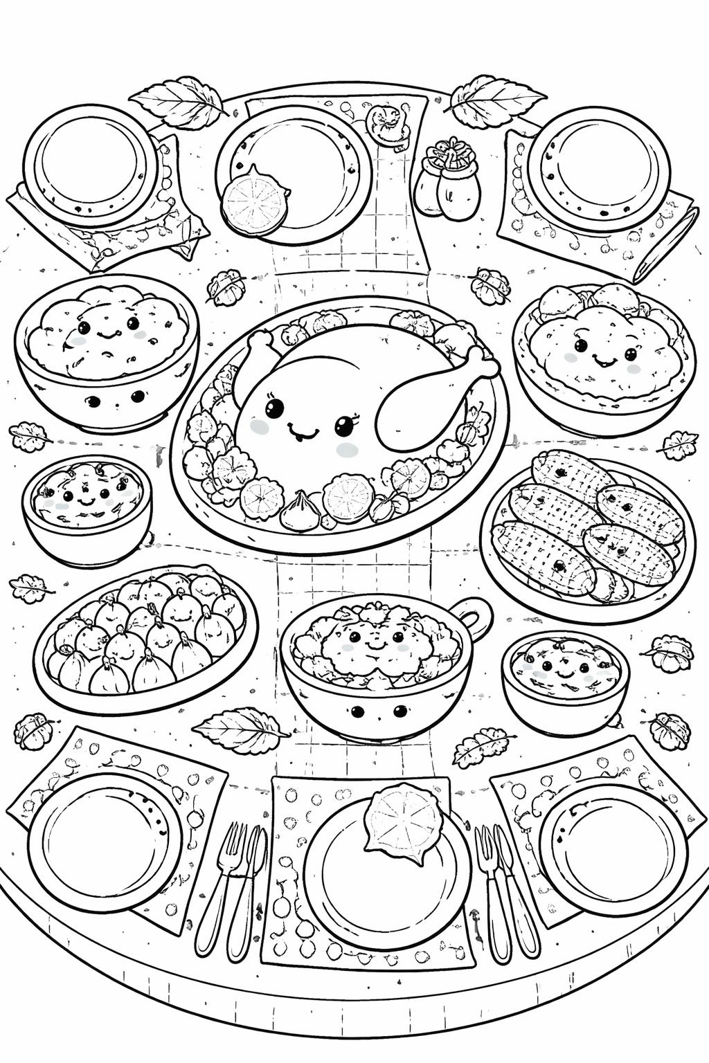 kawaii pilgrim coloring page | cute cartoon pilgrim character | printable Thanksgiving activity