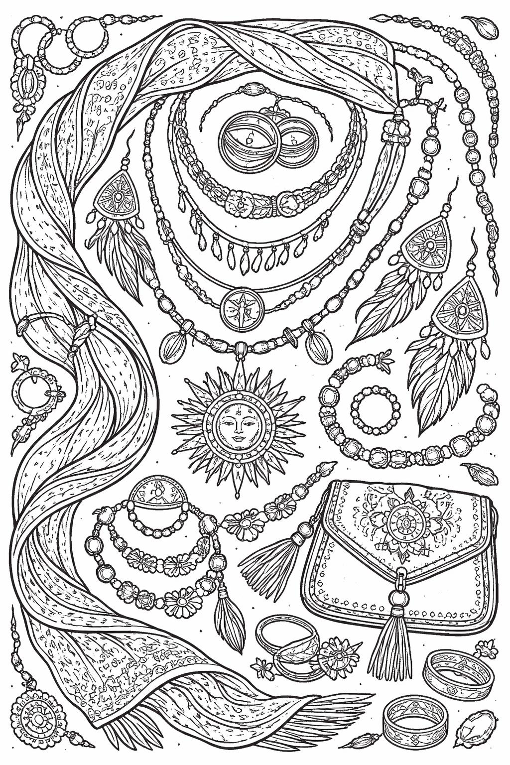 boho houseplant coloring page | leafy indoor plants and pots | adult printable activity