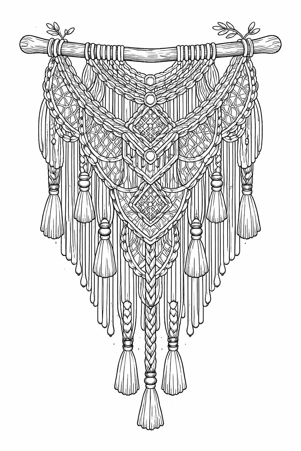 boho mushroom coloring page | whimsical woodland illustration | printable relaxation sheet