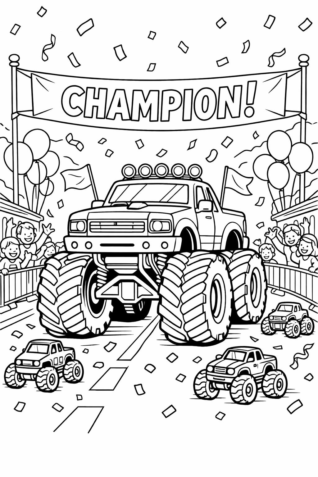 monster truck coloring pages | 25 free printable giant truck designs | action-packed coloring fun