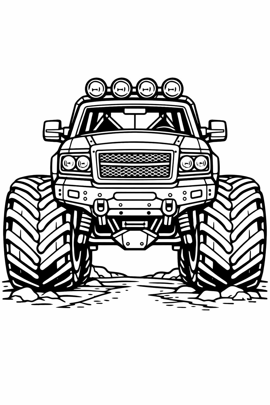 monster truck mud bog coloring page | muddy off-road adventure | fun coloring sheet