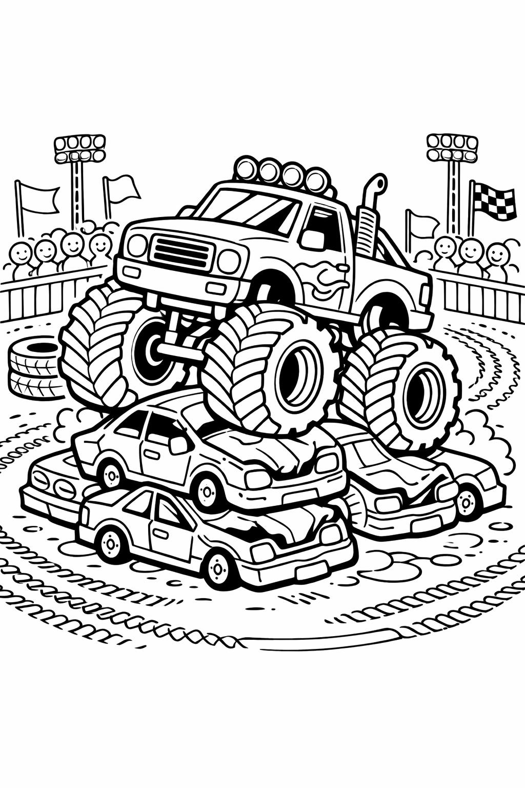 monster truck police coloring page | emergency vehicle truck | kids printable activity