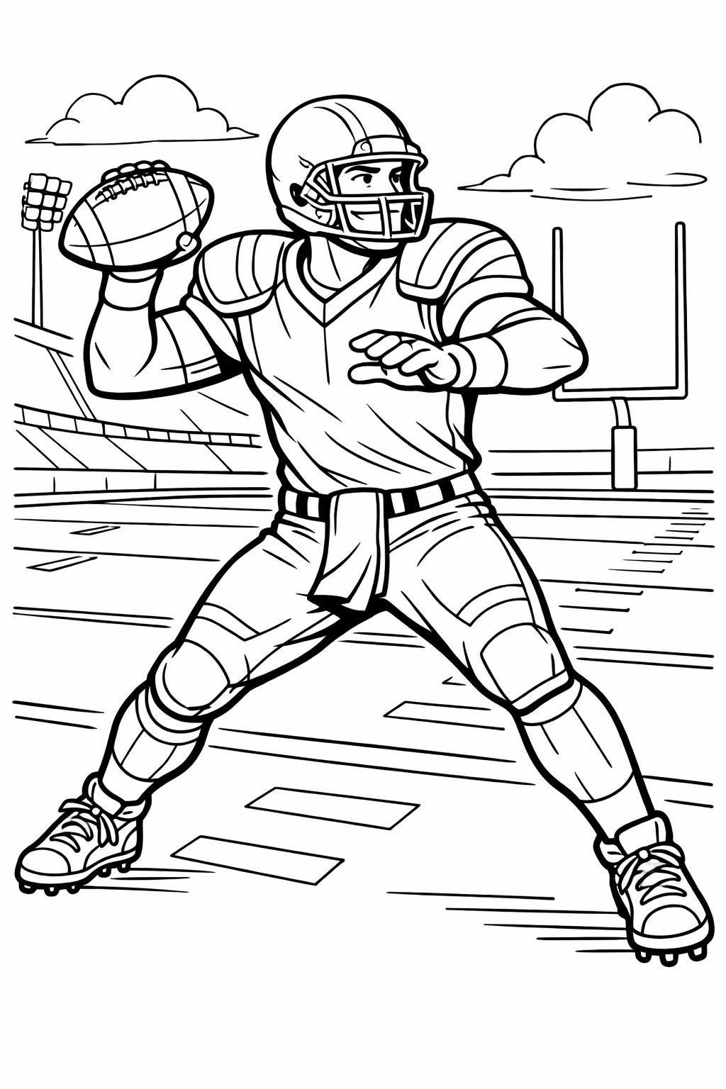 American football coloring pages | 21 free printable sports designs | fun kids coloring collection