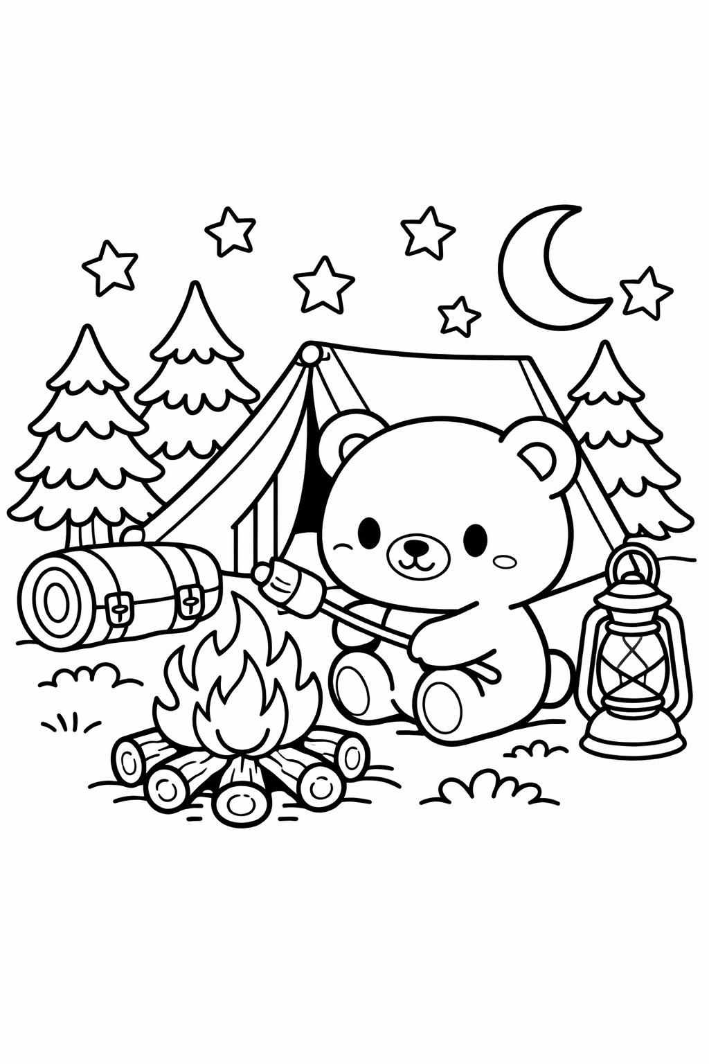 Squishmallow bear coloring page | cute plush animal | kids printable activity