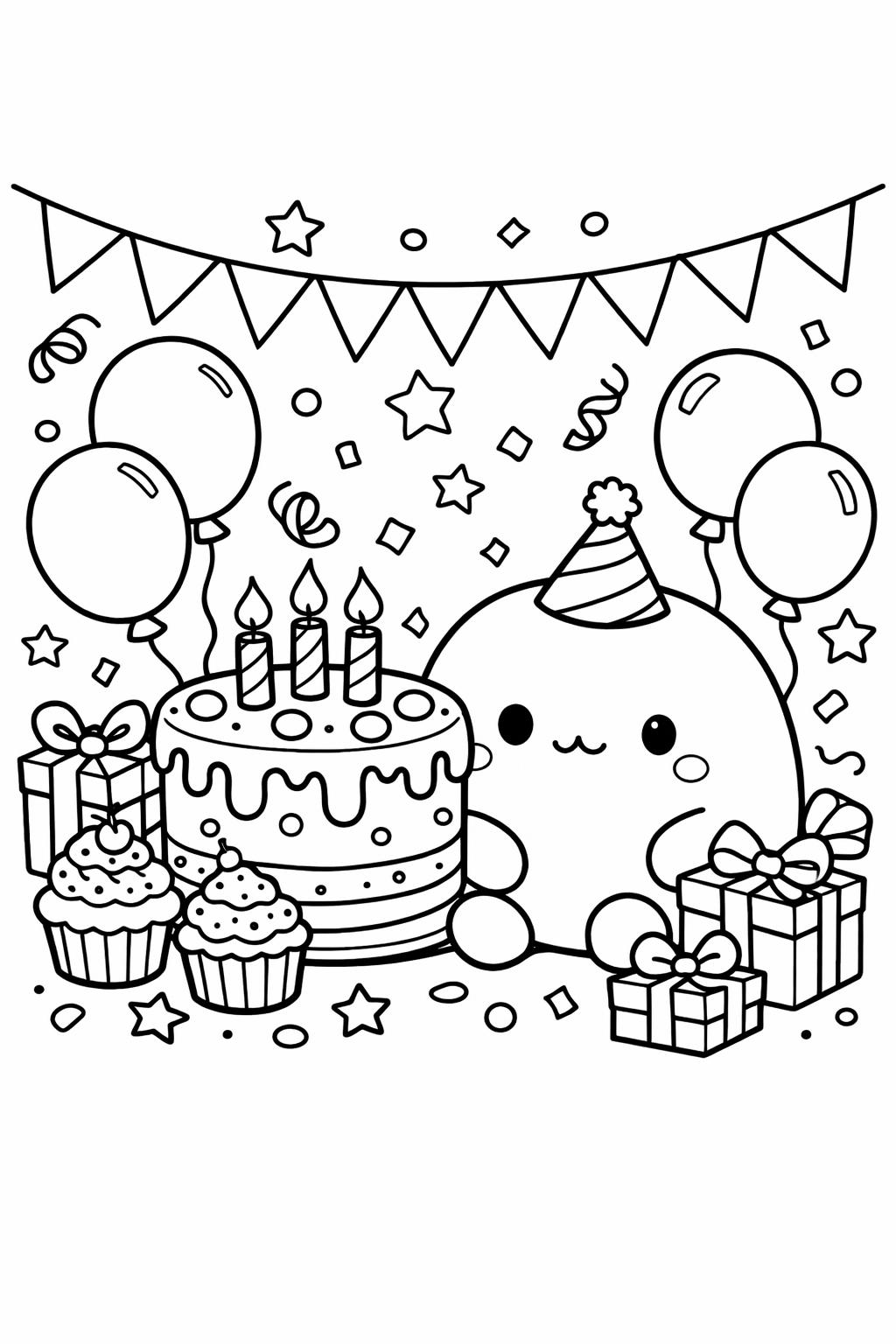 Squishmallow sloth coloring page | cute sleepy character | relaxing kids coloring sheet
