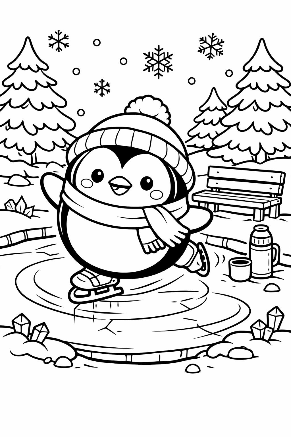 Squishmallow penguin coloring page | cute winter plush | printable kids activity
