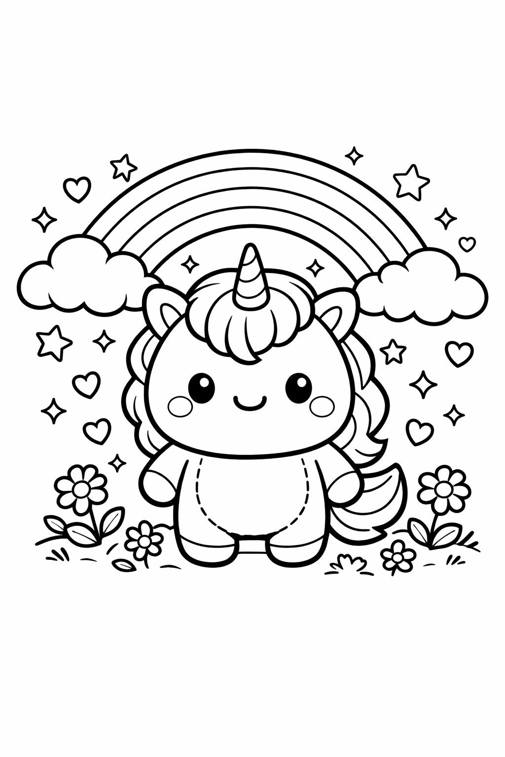 easy Squishmallow coloring page | adorable plush outline | preschool coloring activity