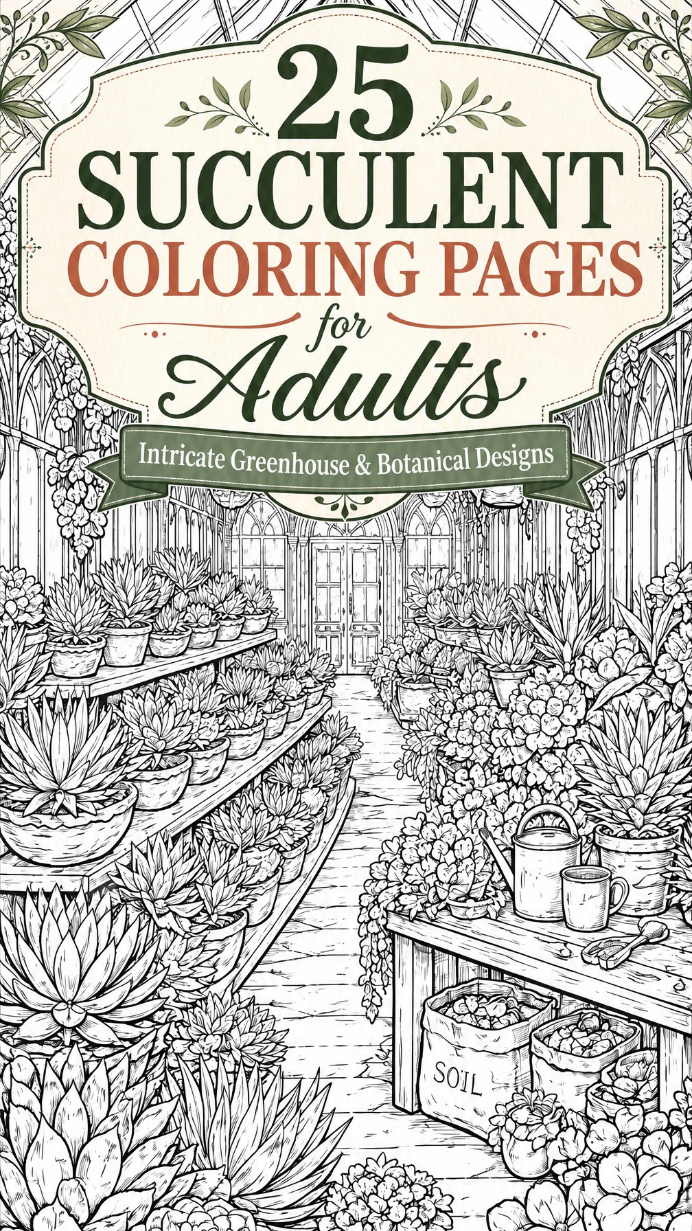 succulent coloring pages for adults | intricate botanical designs | printable relaxing activity