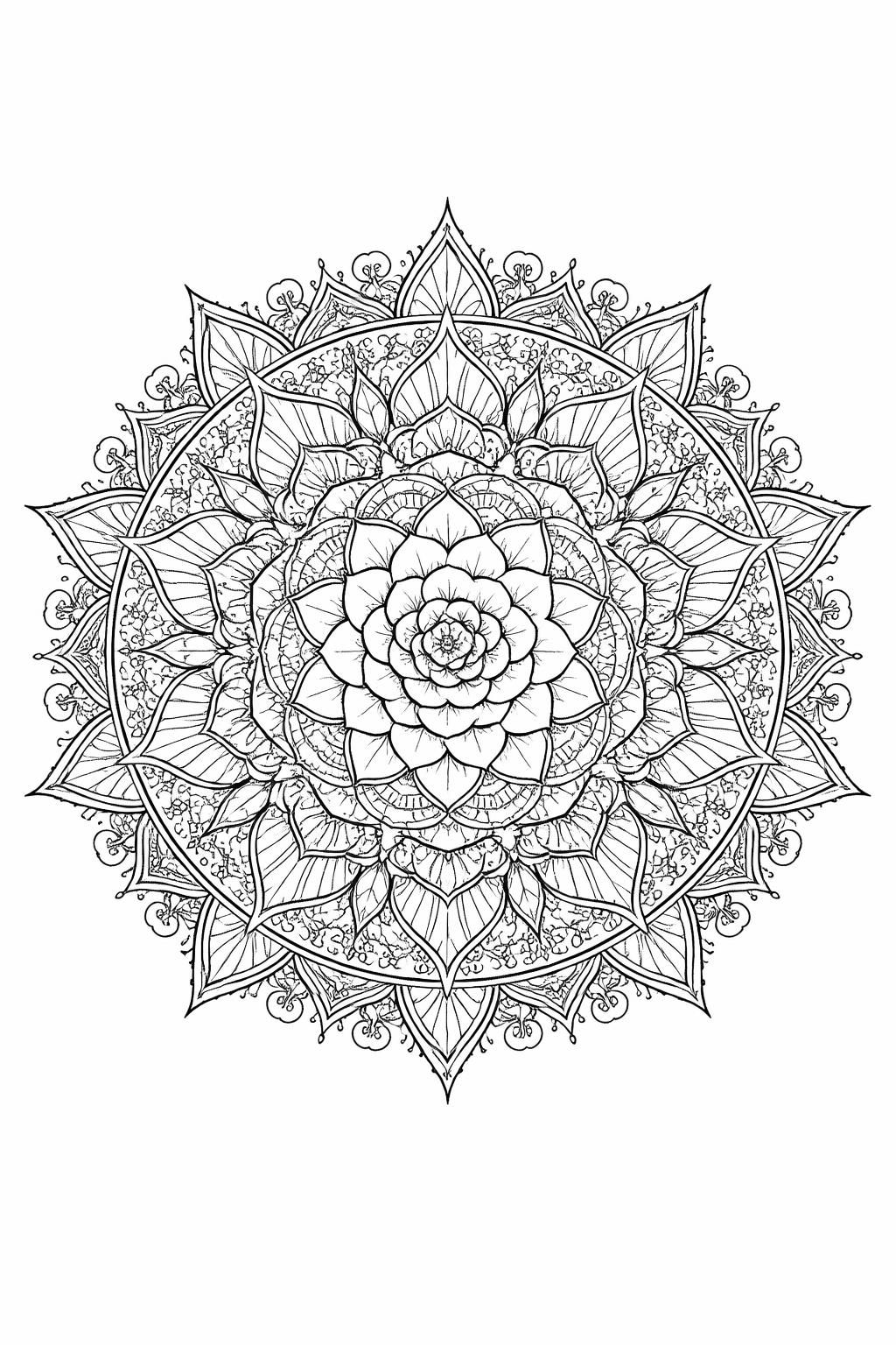succulent botanical illustration coloring page | fine leaf outlines and plant details | adult relaxation sheet