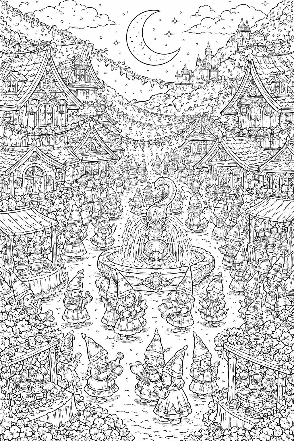 1. gnome coloring pages for fantasy lovers | 25 magical printable designs | enchanting woodland coloring collection