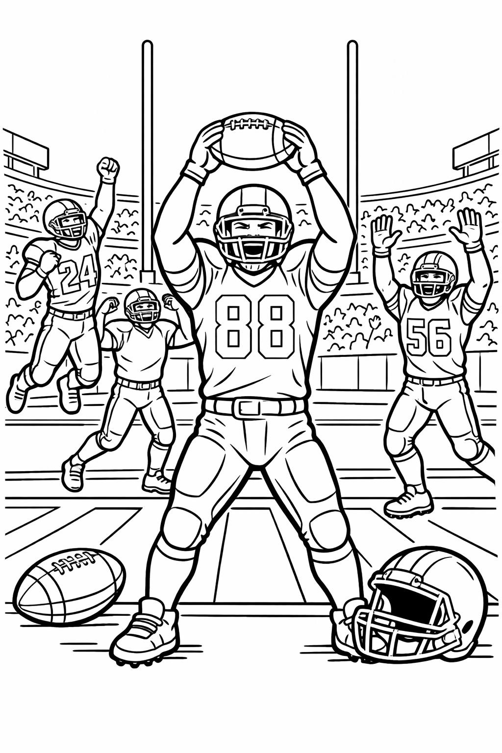football championship coloring page | exciting sports celebration | printable kids activity